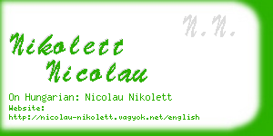 nikolett nicolau business card